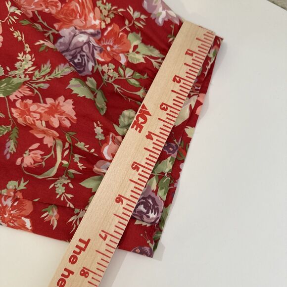 Vintage Laura Ashley Size M Playsuit Jumpsuit Romper Red Floral Cottagecore Crop - Picture 11 of 12